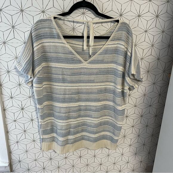 St John Cashmere Linen Blend Stripe Top - Picture 8 of 8